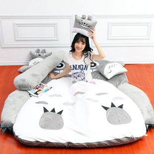 龙猫懒人床卡通可爱榻榻米，单双人(单双人)可拆洗卡通床垫可折叠懒人沙发床
