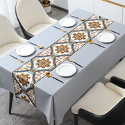 欧式新中式台布餐桌茶几垫防水防油防烫免洗轻奢长方形高级感桌布