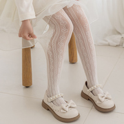 女童连裤袜春秋薄款洛丽塔白色，公主袜子夏季宝宝丝袜儿童打底裤袜