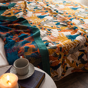 全棉纱布毛巾被毯子纯棉夏季加大加厚沙发轻奢多功能，休闲毯床盖毯