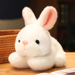 可爱小白兔公仔趴趴兔毛绒，玩具仿真兔子玩偶，小女孩布娃娃抱枕儿童