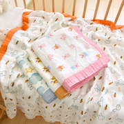新生婴儿四层竹纤维纱布盖毯宝宝夏季空调毛巾被幼儿园儿童小毯子
