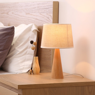 台灯卧室床头创意，护眼节能日式田园简约现代北欧ins风实木床头灯