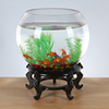 金鱼缸(金鱼缸)圆形，透明玻璃大号乌龟缸，加厚办公室鱼缸客厅招财创意生态缸