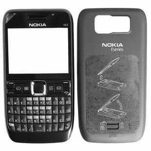 诺基亚nokiae63手机外壳，含前壳键盘后盖黑色