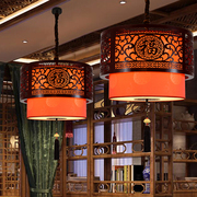 中式实木吊灯饭店火锅店餐厅门口过道阳台装饰中国风仿古宫灯灯笼