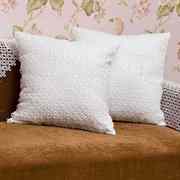 白色玫瑰蕾丝花边提花贡缎布欧式简约沙发抱枕靠垫靠枕可拆洗