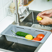 可伸缩洗菜盆沥水篮厨房水槽洗碗池滤水置物架餐具水果蔬菜收纳筐
