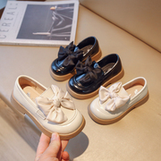 女童鞋英伦风小皮鞋，2024春季儿童鞋子单鞋，白搭软底洋气公主鞋