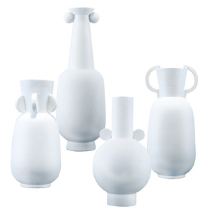 现代简约花器白色树脂花瓶家装饰品创意客厅插花瓷器摆件软装家居
