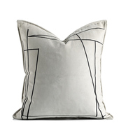 现代简约样板间轻奢几何刺绣，抱枕沙发客厅，靠垫卧室灰色品质抱枕