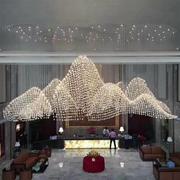2023现代大气酒店工程吊灯，非标花瓣水晶灯，艺术组合设计造型灯宴会