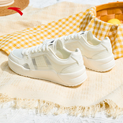安踏焦糖丨女子板鞋夏季透气舒适增高百搭小白鞋平板鞋122428013