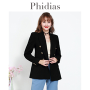 phidias黑色小西装外套女2023年春秋，今年流行休闲高级感西服