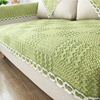 棉线沙发垫田园小清新盖布巾沙发套罩现代简约四季通用绿色坐垫子