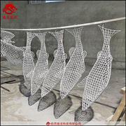 不锈钢网格镂空工艺品定制金属编织雕塑铁艺造型丝雕景区美陈装置