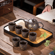 紫砂茶具套装家用办公会客中式风格功夫茶壶，茶杯茶盘小型泡茶工具
