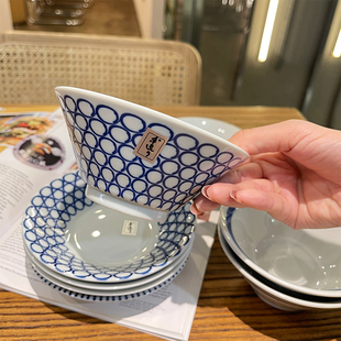 老板娘自留款日式米饭碗 碟子高温釉下彩手绘陶瓷餐具 汤碗