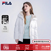 FILA Emerald斐乐女士中长款羽绒服2023冬季休闲宽松连帽上衣