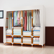简易衣柜实木布出租房用经济型布艺，塑料窗帘式，收纳卧室家用木质柜