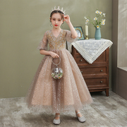 儿童公主裙女童钢琴演奏礼服高端小女孩主持人花童婚礼周岁晚礼服