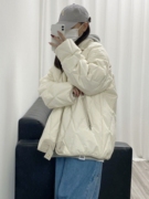 羽绒棉服女oversize2023棉袄学生冬季菱格外套韩系小个子棉衣