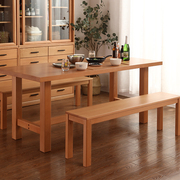 纯实木餐桌凳组合客厅原木长条桌书桌大板桌工作台北欧书法桌子