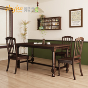 美式法式复古全实木餐桌餐厅，小户型现代简约桌子长方形樱桃木家具