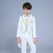 儿童礼服燕尾服套装花童礼服，男童钢琴演出服，主持婚礼西装魔术服