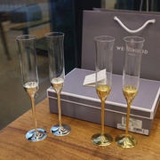 创意新婚礼盒香槟杯对杯盒装爱之结绳高脚对杯精美礼盒生日礼物