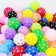 加厚印花圆形乳胶12寸波点气球，装饰圆点汽球情人节布置生日派对