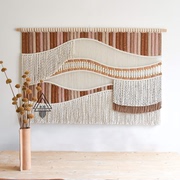 古着彩色绳编织波浪挂毯北欧横向客厅沙发背景墙面装饰大挂饰