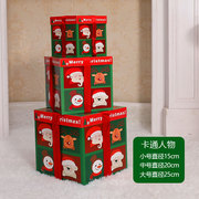 圣诞树堆头橱窗氛围三件套老人雪人摆件店铺场景布置圣诞装饰礼盒
