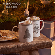 WEDGWOOD威基伍德冬日圣诞骨瓷马克杯2件套水杯欧式骨瓷杯子茶杯
