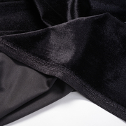 黑色加密进口垂坠加厚丝绒布料，弹力不倒绒，金丝绒天鹅绒设计师面料