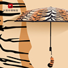 中国伞博物馆萌虎的尾巴创意挂件老虎纹黑胶防晒三折晴雨伞