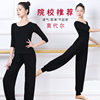 舞蹈练功服专业女成人套装，形体服上衣，黑色灯笼裤学生现代中国舞服