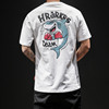 夏季卡通鲨鱼拳击手印花短袖男士T恤青年健身运动汗衫潮流TEE