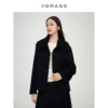 VGRASS黑色拼接毛领毛呢短外套冬季羊毛羊绒VSD1O43700