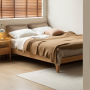 无床头设计 更省空间 搭配壁挂软包 好舒适