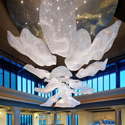 异形造型水晶吊灯 豪华别墅大厅异形花瓣吊灯样板间云朵造型工程