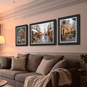 客厅沙发背景墙装饰画卧室简美挂画风景壁画玄关样板间三联画欧式