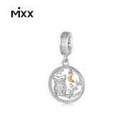 mixx925银镀金守护使者猫头鹰时尚吊坠玫瑰金个性饰品搭配P10757