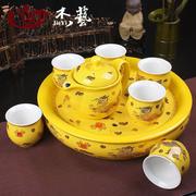 茶具套装家用客厅整套茶具青花瓷，双层陶瓷简约功夫，茶盘茶杯大茶壶