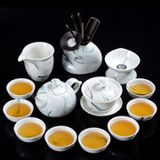 整套陶瓷功夫茶具套装中式家用手绘茶壶茶杯盖碗茶叶罐水墨风茶具