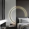 壁灯极简个性创意圆环，卧室床头灯现代简约led客厅沙发背景墙灯具
