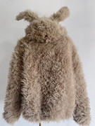 babeCOCO皮草“兔兔冬季”2023进口羊毛编织连帽皮草外套女