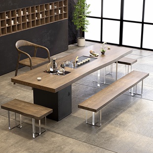 实木亚克力大板泡茶桌椅组合办公室用茶室功夫茶台现代简约新中式