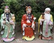 景德镇雕塑陶瓷器佛像摆件福禄寿，三星瓷像家居佛堂供奉装饰70-80
