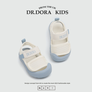 dr.dora朵拉博士宝宝凉鞋夏季包头学步鞋软底，透气网布婴儿鞋小童